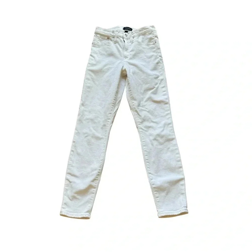 J Crew White Jeans 9” High-rise Toothpick Skinny Denim Pants - Picture 4 of 15
